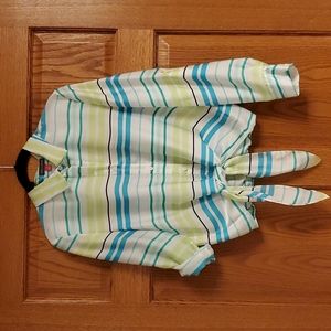 Vince Camuto tie front blouse. Size small, multi-colired stripes.